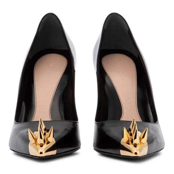 ALEXANDER MCQUEEN Punk Stud embellished leather pumps size 8 - Picture 2 of 14